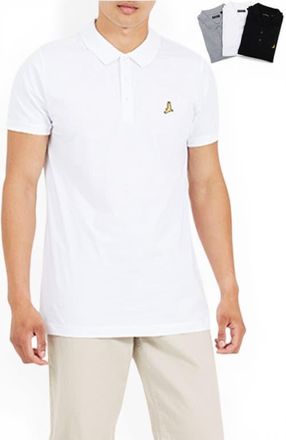 Brave Soul 3-Pack Short Sleeved Polo Shirt in Optic Wht/jet Blk/lt Grey Marl at Nordstrom, Size X-Large Uk