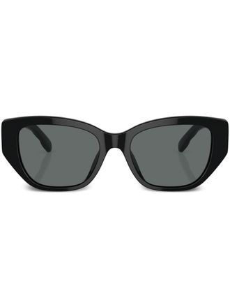 Tory Burch Occhiali da sole squadrati con placca logo - Nero