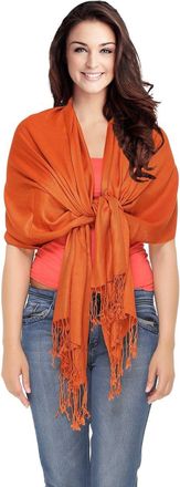 World of Shawls Womens Scarf Viscose Pashmina Scarves/Shawl Wrap (Burnt Orange)