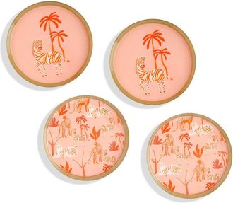 Tiramisu Savannah Blush Metal Coaster Set