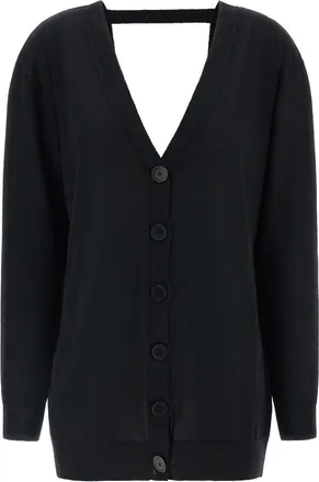Nude Black Knitted V Neck Sweater