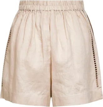 MC2 Saint Barth Womens Shorts Amani Beige Linen