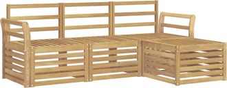 vidaXL Conjunto De Sof&aacute;s De Exterior 4 Uds. Blanco Vidaxl