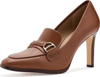 Lauren Ralph Lauren Tasha Leather Pumps Womens Shoes Lauren Tan : 8.5 B - Medium