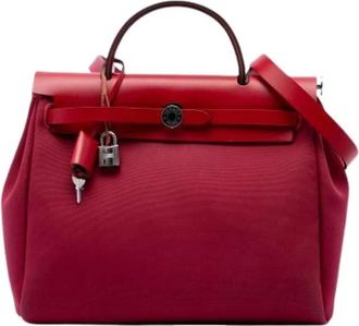 Herm&egrave;s Pre-owned Herbag Zip 31 - Dames - Vintage Handtas - Rood - ONE Size - Leer - Vintage