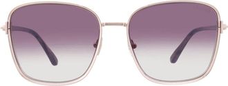 Tom Ford FERN Pink Gradient Square Ladies Sunglasses FT1029 28Z 57