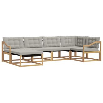 vidaXL Conjunto De Sof&aacute;s De Exterior 6 Pcs Blanco Y Gris Claro Vidaxl
