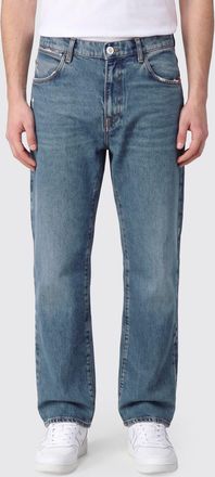 Amish Jeans James a gamba dritta in denim di cotone blu a vita media