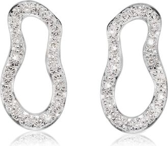 Monica Vinader Sterling Silver Riva Pod Stud Earrings Diamond