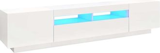 vidaXL Vidaxl - Mueble Para Tv Con Luces Led Blanco 200x35x40 Cm