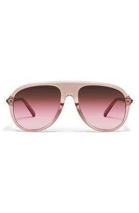 Quay Chart Topper 54mm Aviator Sunglasses in Doe/Rouge Glow at Nordstrom
