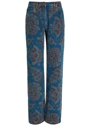 Etro Floral-print Straight-leg Denim Jeans - Multicoloured - 26 (W26 / UK8 / S)