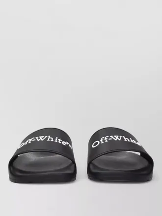 Off-white cotton slides