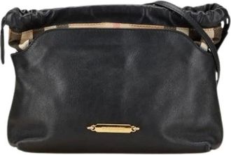 Burberry Pre-owned Shoulder Bags, female, Black, Size: ONE SIZE Pre-owned Canvas Shoulder Bag
