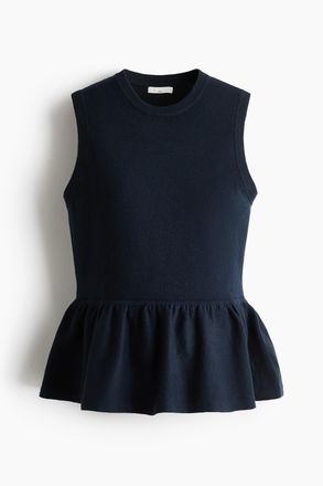 H&M MAMA Feinstricktop mit Peplum - Blue