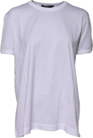Dolce & Gabbana Womens White Cotton Goodluck 2022 Crew Neck T-Shirt