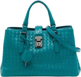 Bottega Veneta Pre-owned Roma Satchel - Dames - Vintage Handtas - Blauw - ONE Size - Leer - Vintage