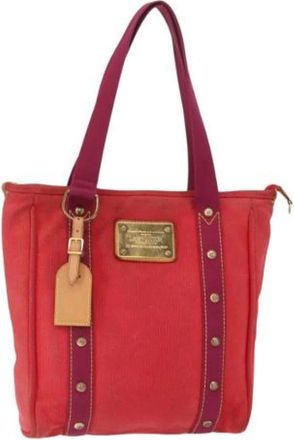 Louis Vuitton Pre-owned Tote Bags, female, Red, Size: ONE SIZE Pre-owned Canvas Tote Bag