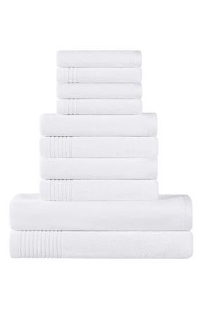 Superior Marble 10-Piece Quick-Drying Cotton Towel Set in White at Nordstrom Rack, Size Bath Towel