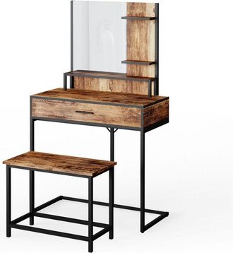 Vicco Tocador Fyrk, Madera antigua, 80 cm con silla, Vicco