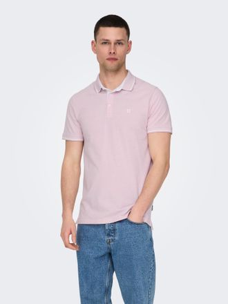 Only & Sons Poloshirt ONLY & SONS ONSFLETCHER SLIM SS POLO NOOS, Herren, Gr. XXL, zephyr detail:melange, Piqu&eacute;, Obermaterial: 100% Baumwolle, unifarben mit Farbei