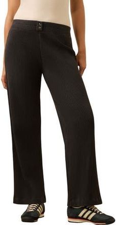 Faherty Apr&egrave;s Organic Cotton Waffle Pants in Washed Black at Nordstrom Rack, Size X-Large
