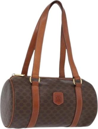 Celine Pre-owned Handbags, female, Brown, Size: ONE SIZE Pre-owned Vintage Macadam Canvas Handbag