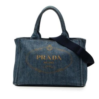 Prada Pre-owned Prada Small Denim Canapa Logo Satchel Ladies 0E2JFVT9W175W7LJ