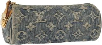 Louis Vuitton Pre-owned Denim pouches - Dames - Vintage Mini Tas - Blauw - ONE Size - Denim - Vintage