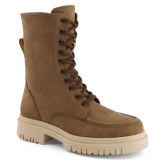 Andrea Womens Tall Combat Boots In Camel