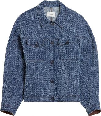 Holzweiler Blauwe Katoenen Jas met Moderne Twist - Dames - Blazers - Blauw - XL - Katoen - Jassen