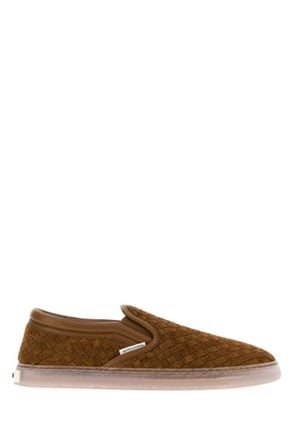 Bottega Veneta Brown Woven Sneakers