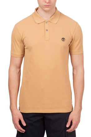 Timberland Mens Slim Polo Shirt with Embroidery, beige, L