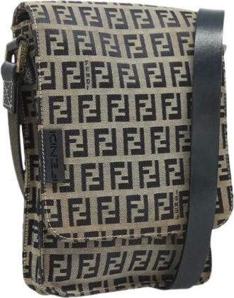 Fendi Pre-owned Cross Body Bags, female, Multicolor, Size: ONE SIZE Pre-owned Vintage Zucchino Shoulder Bag