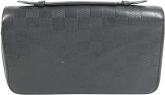 Louis Vuitton Pre-owned Damier Infini Lange portemonnee (bi-fold) - Dames - Vintage Clutch - Zwart - ONE Size - Leer - Vintage