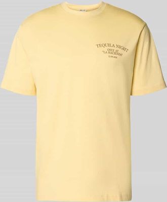 Only & Sons Regular Fit T-Shirt aus reiner Baumwolle Modell FRED in GELB, Gr&ouml;&szlig;e XXL