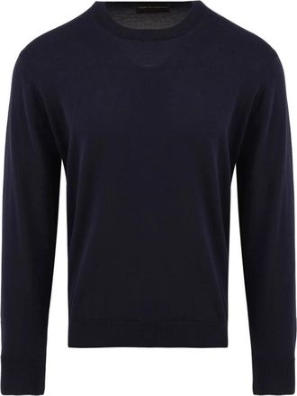 FILIPPO DE LAURENTIIS G.Collo ML Sweater - Heren - Ronde hals truien - Blauw - L - Katoen - Truien & Vesten