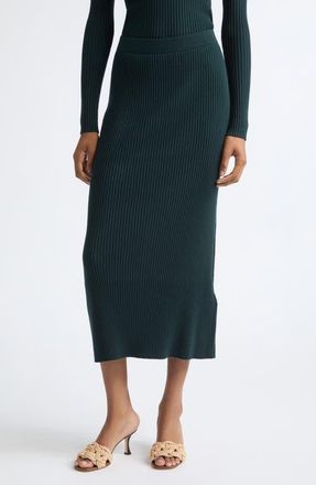 Zimmermann Valiant Merino Wool Straight Sweater Skirt in Bottle Green at Nordstrom, Size 0