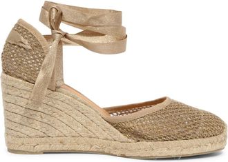 Castaner Koraal Wedge Espadrilles Lurex Schoenen - Dames - Sleehakken - Beige - 40 EU - Schoenen