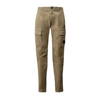 C.P. Company Stretch Sateen Ergonomic Lens Cargo Trousers - male - C.P. Company - Slim-fit Trousers - Beige - L - Trousers