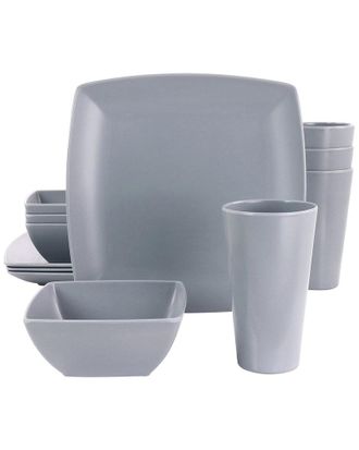 Gibson Home Dnu Gibson Home 12Pc Grayson Melamine Square Dinnerware Set