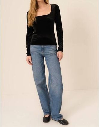 Bloomingdale's Dream Come True Square Velvet Longsleeves In Black