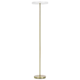 Beliani L&aacute;mpara De Pie Led Moderna Base De Metal Con Regulador De Intensidad Oficina Blanco Evenlode