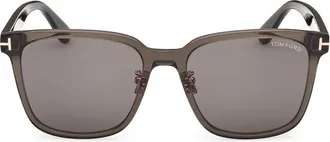 Tom Ford 58mm Square Sunglasses in Shiny Beige/smoke at Nordstrom