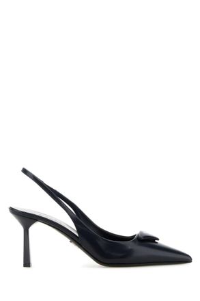 Prada Navy Blue Leather Pumps
