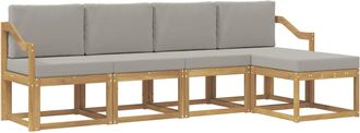 vidaXL Conjunto De Sof&aacute;s De Exterior 5 Uds. Blanco Y Gris Claro Vidaxl