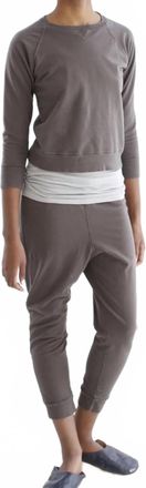 Domi Cropped Knit Jogger In Drizzle