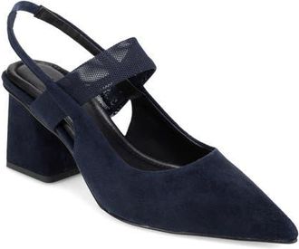Pelle Moda Imelde Slingback Pointed Toe Mary Jane Pump in Midnight at Nordstrom, Size 6.5