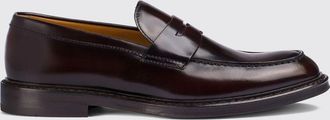 Doucal's Penny Loafers in Brushed Calfskin with Saddle Strap