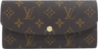 Louis Vuitton Fuchsia Marron Coated Canvas Long Wallet (Bi-Fold) (Pre-Owned)